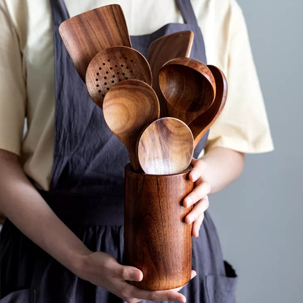 Essgeschirr Set aus Teakholz – Voltyx Kollektion