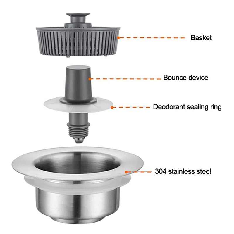 Hochwertige Edelstahl-Küchenspüle mit 3-in-1 Abflussfilter