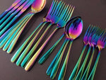 Regenbogen Besteckset (4-teilig) – Buntes Essbesteck