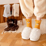 Wärmeschmeichler Women's Cuddle Socks | Fluffy & Cozy | 3D Bear Pattern