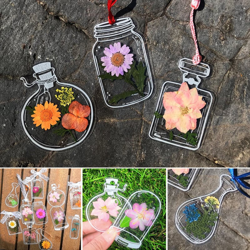 Set mit getrockneten Blumen-Lesezeichen – 30 Stück mit Quaste