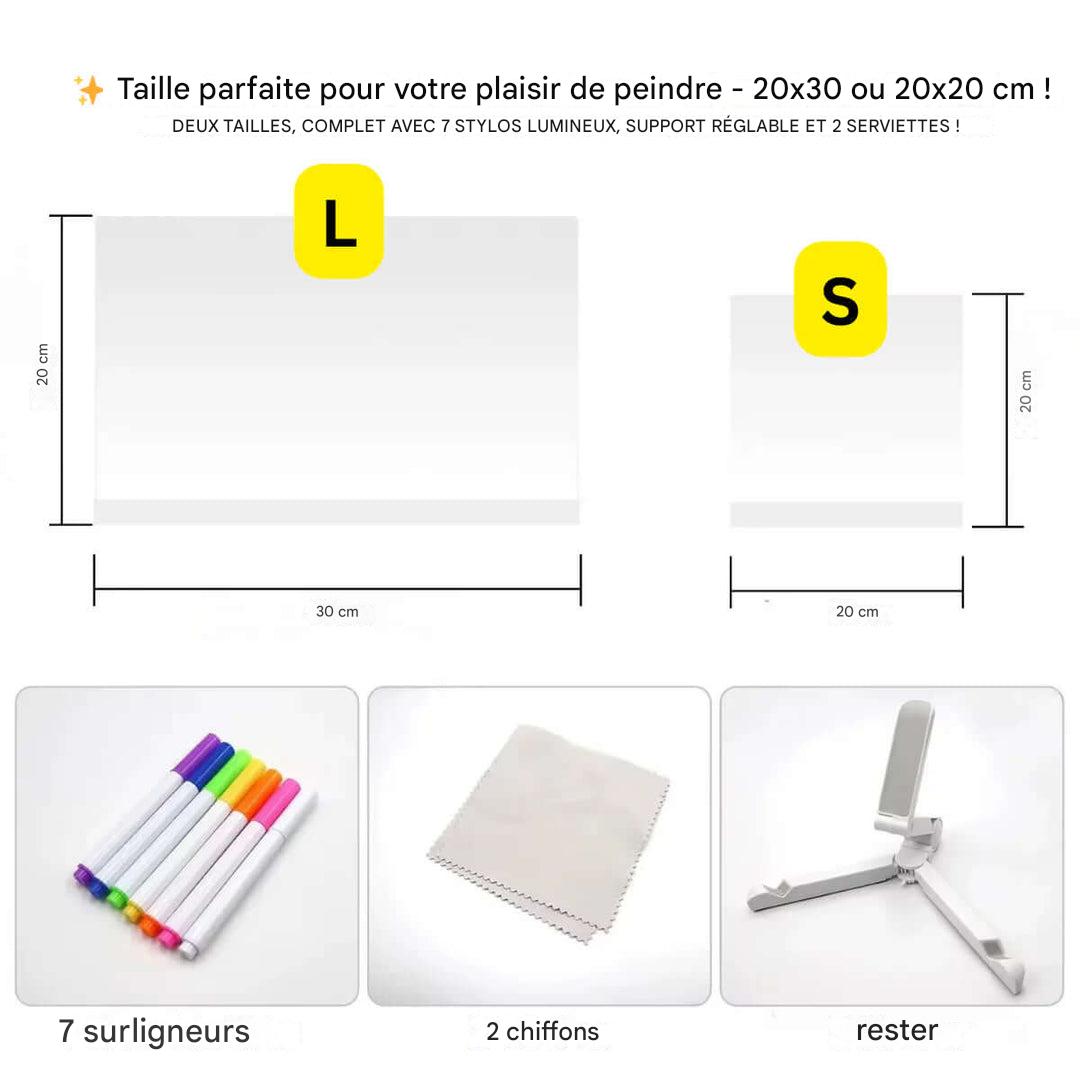 LED Zeichenbrett – Wiederverwendbare Schreibtafel mit Lichtstift