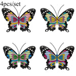 Vibrant Metal Butterflies for Your Wall Decor | Set of 4