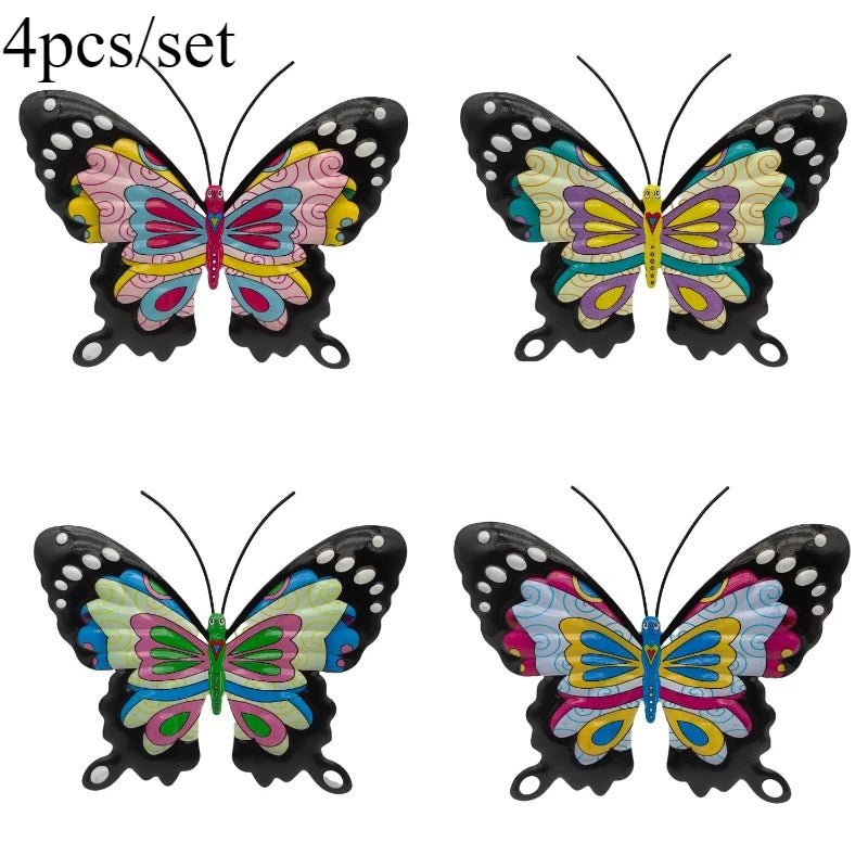 Beautiful Metal Butterfly Wall Decor Set | 4 Pieces | Weatherproof