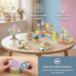 Montessori Spielzeug mit rotierenden Zahnrad-Bausteinen