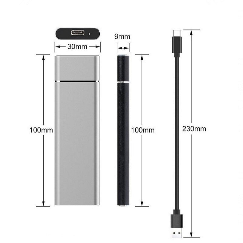 Externe 8TB SSD mit USB 3.1 und Aluminium-Gehäuse