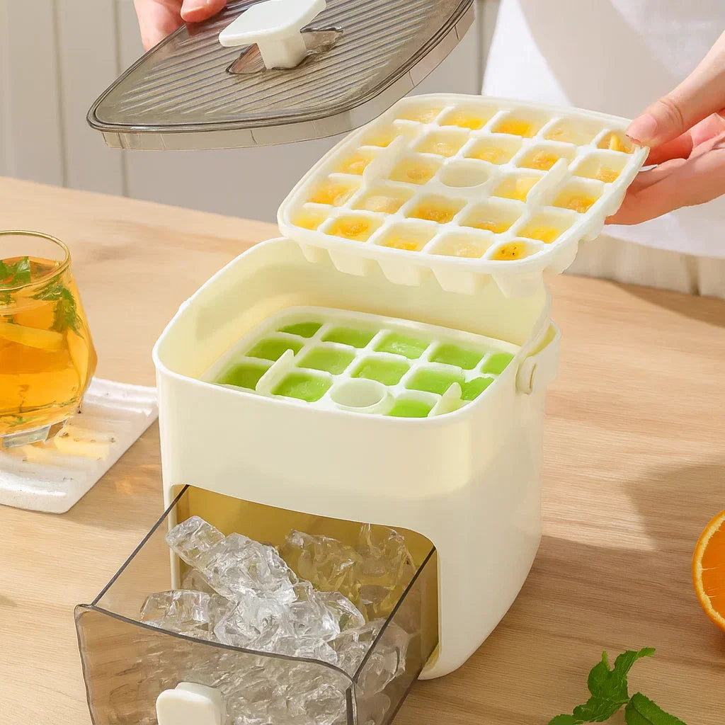 Praktische Eiswürfelschale mit Druckfunktion – 48 Würfel ohne Mühe