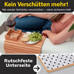 Bambusablage für Getränke — stilvoller Snack- und Becherhalter für das Sofa