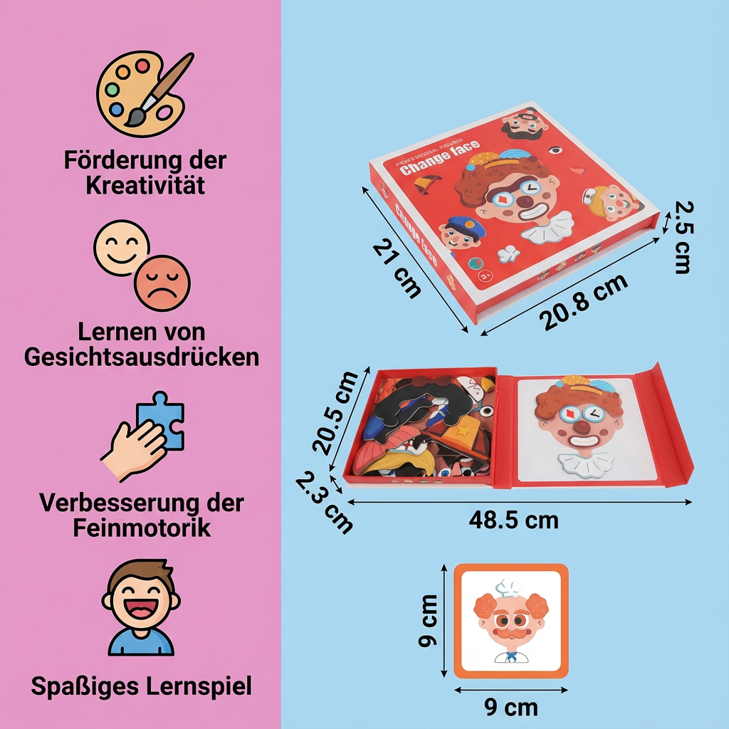 Lernpuzzle für Kinder zur Entwicklung von Gesichtsausdrücken