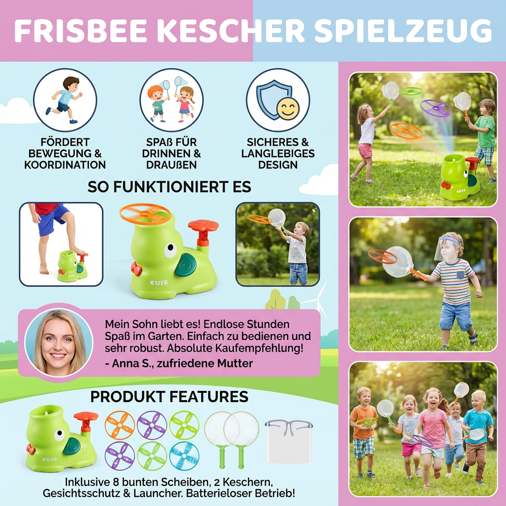 Kescher Spielzeug für Frisbee-Wurfspiel
