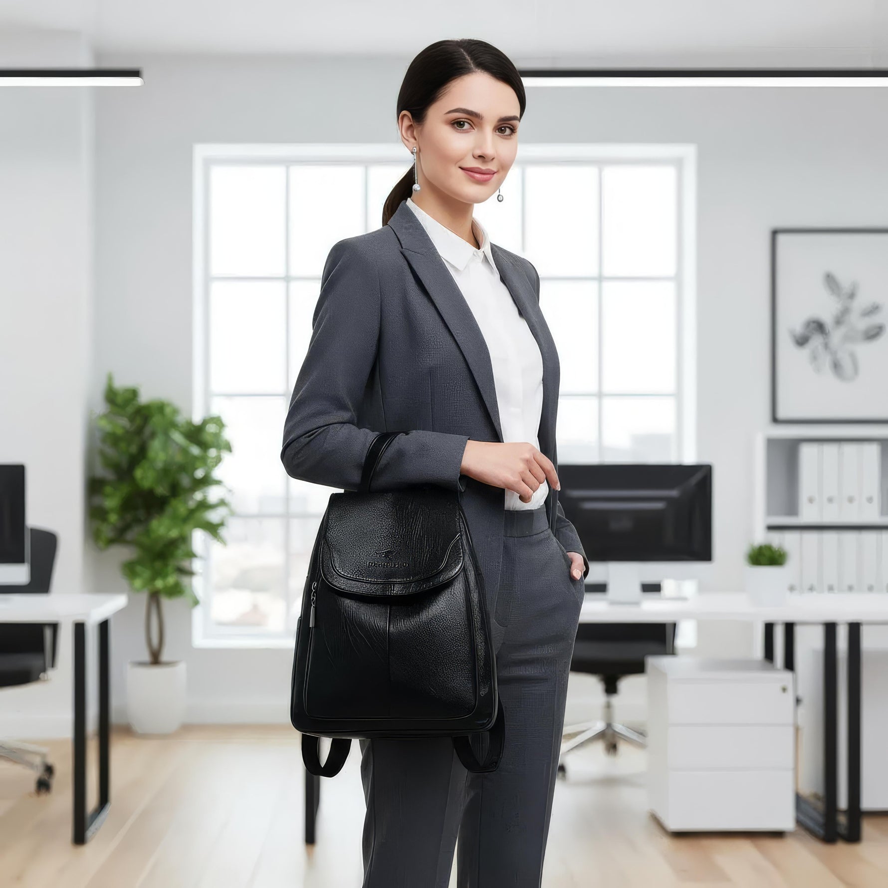 Sicherer und Eleganter Lederrucksack für Unterwegs