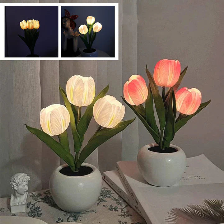 Elegante LED-Tischlampe mit Keramiktopf – Gemütliches Licht
