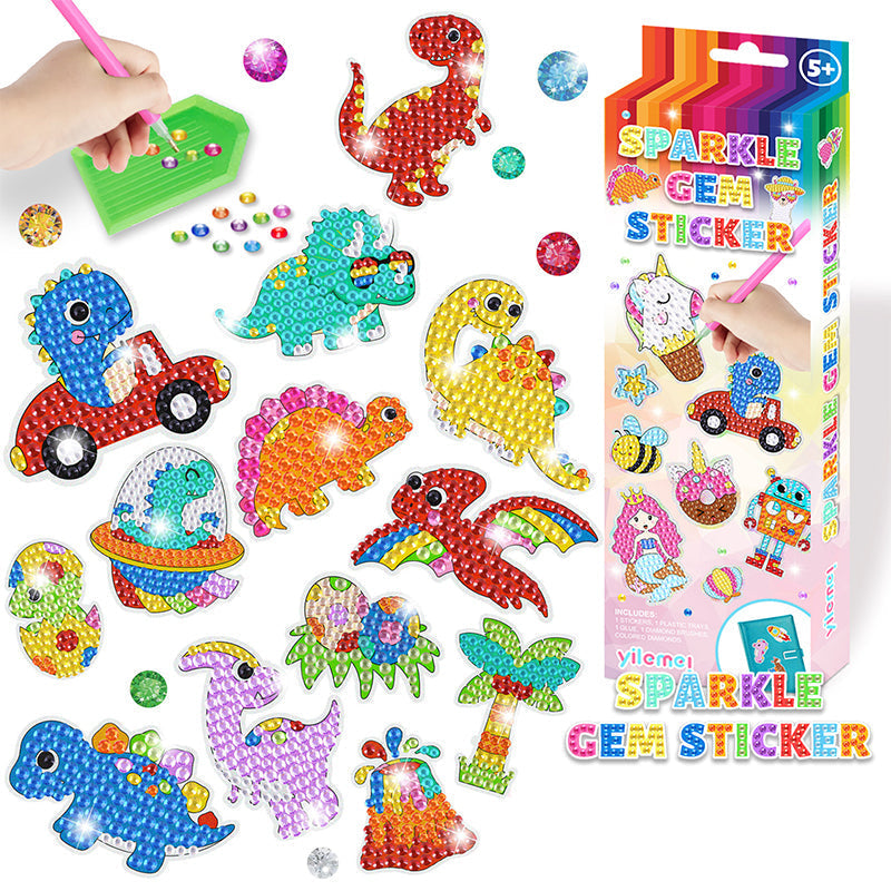 Set mit kreativen Diamant-Mosaik Aufklebern