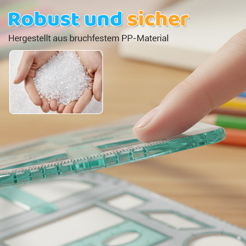Vielseitiger Geometrie-Lineal mit drehbarem Winkelmesser