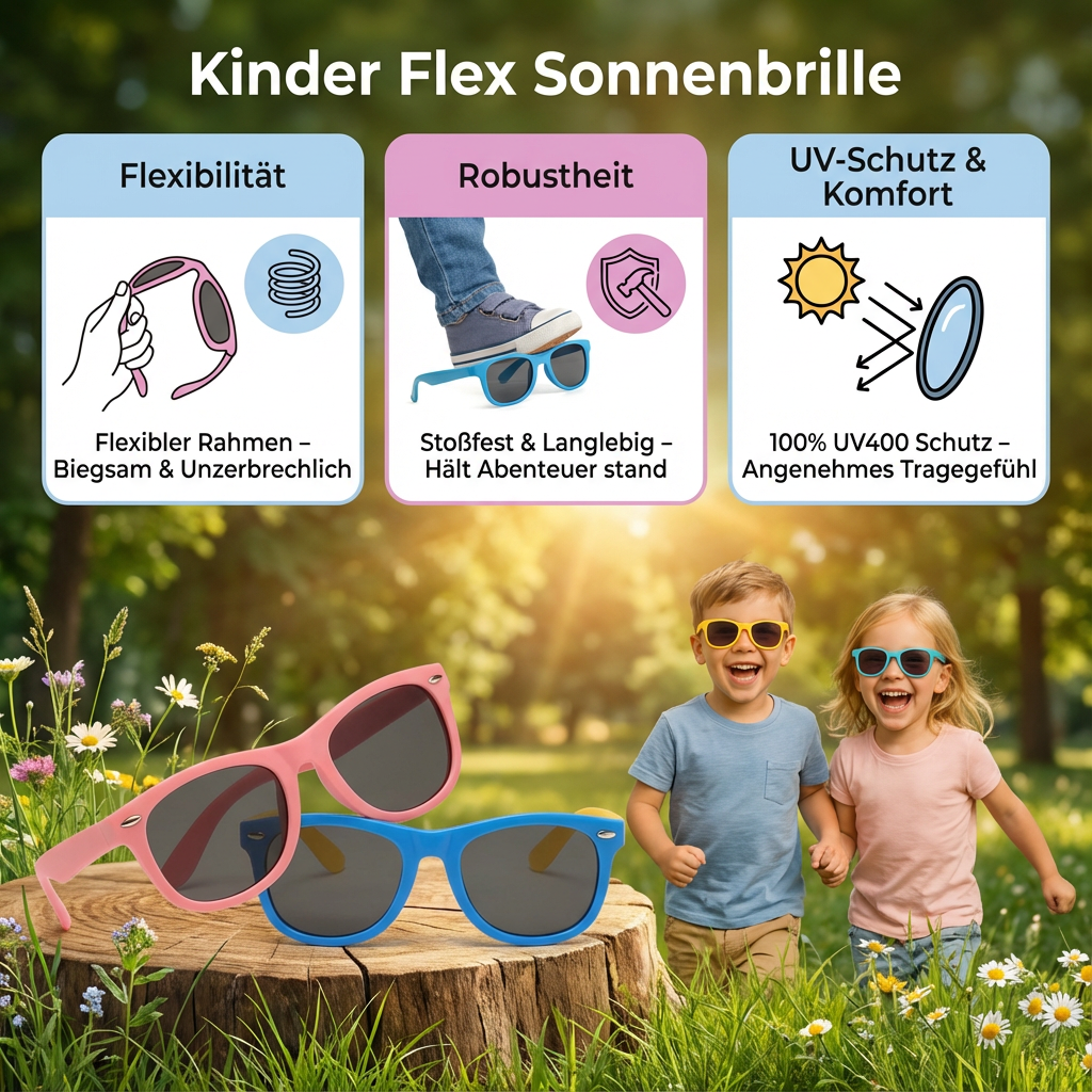 Flexibler und robuster Rahmen für Kinder Sonnenbrille