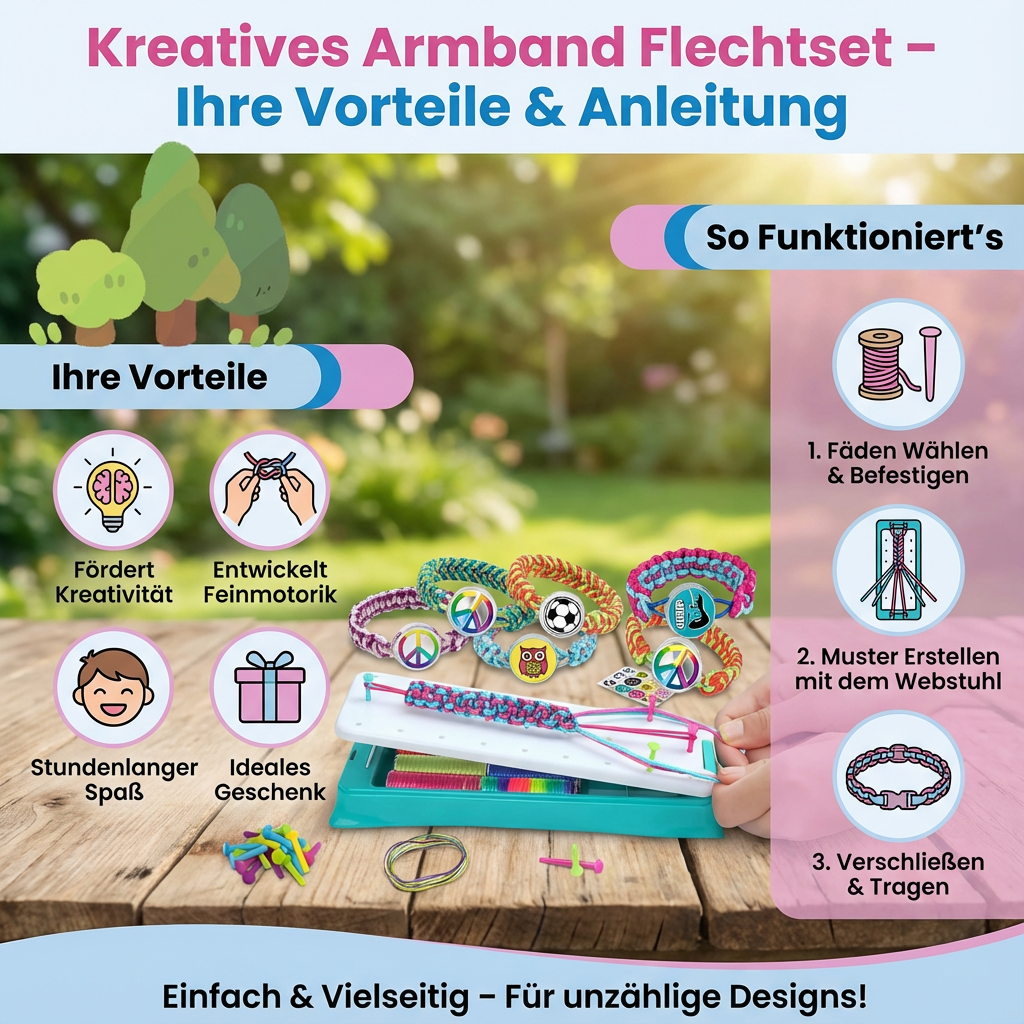 Flechtset für kreatives Armbanderstellen