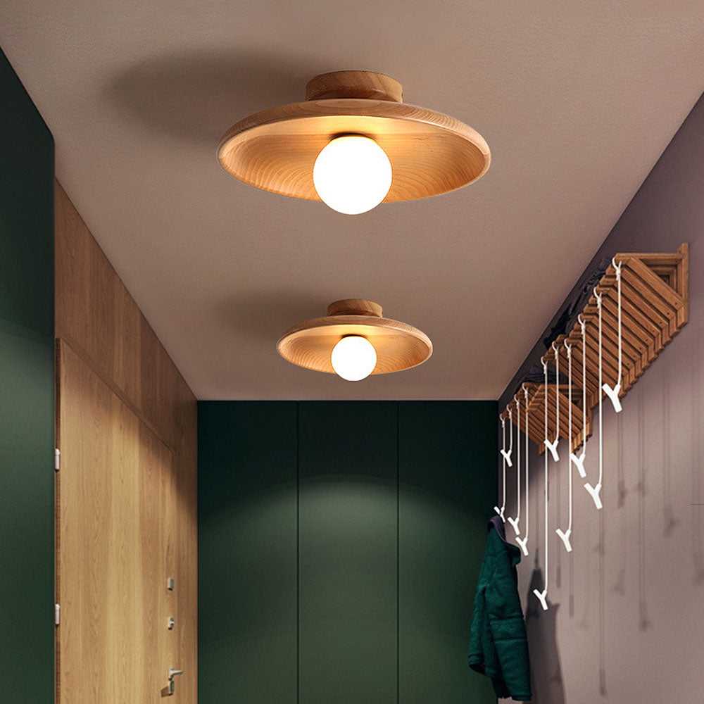 LumiWood | Minimalistische Holz-Deckenleuchte für Flur und Wohnzimmer