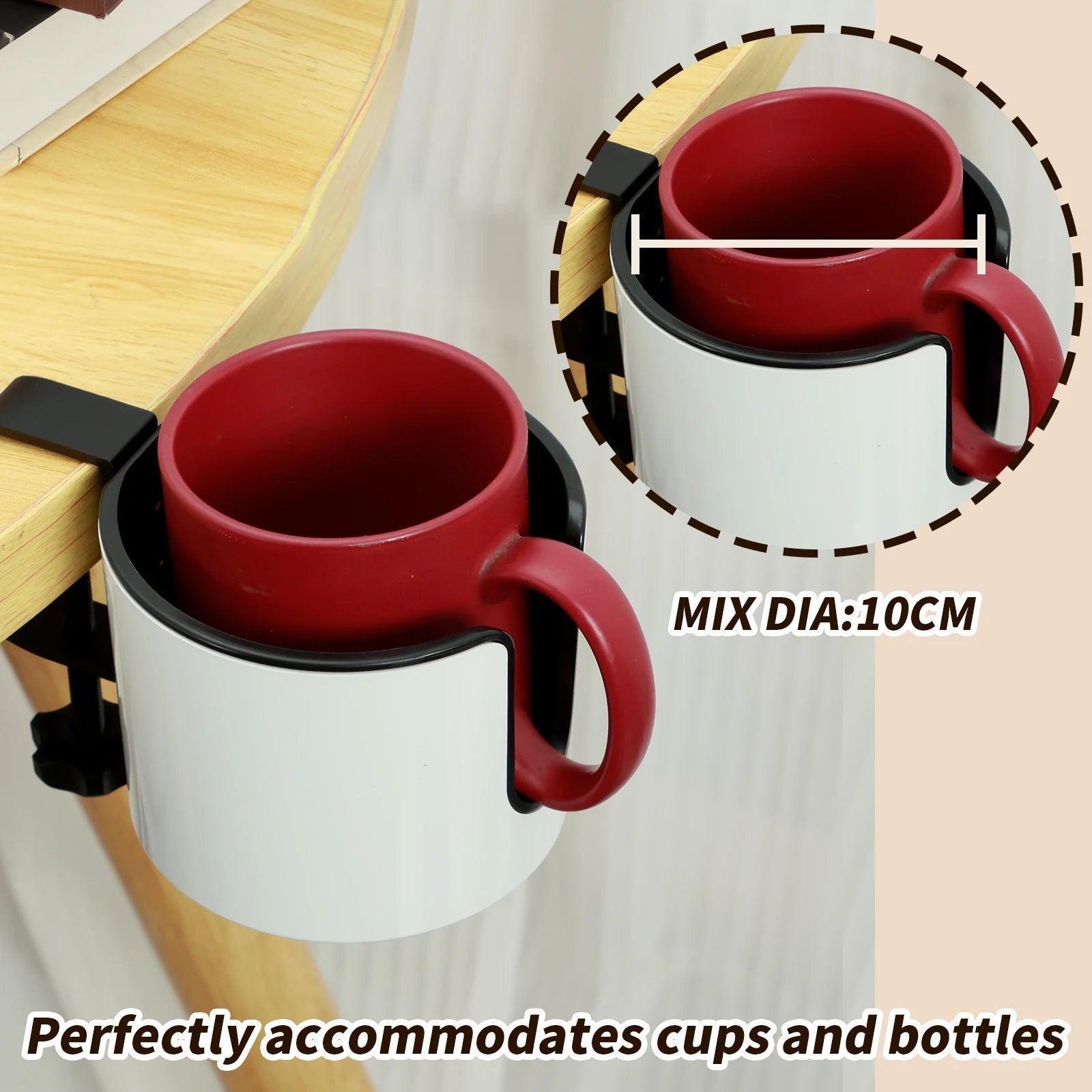 Practical 2-in-1 Drink and Headphone Holder for Desks