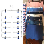 Space-Saving Stainless Steel Trouser Organizer with 12 Clips