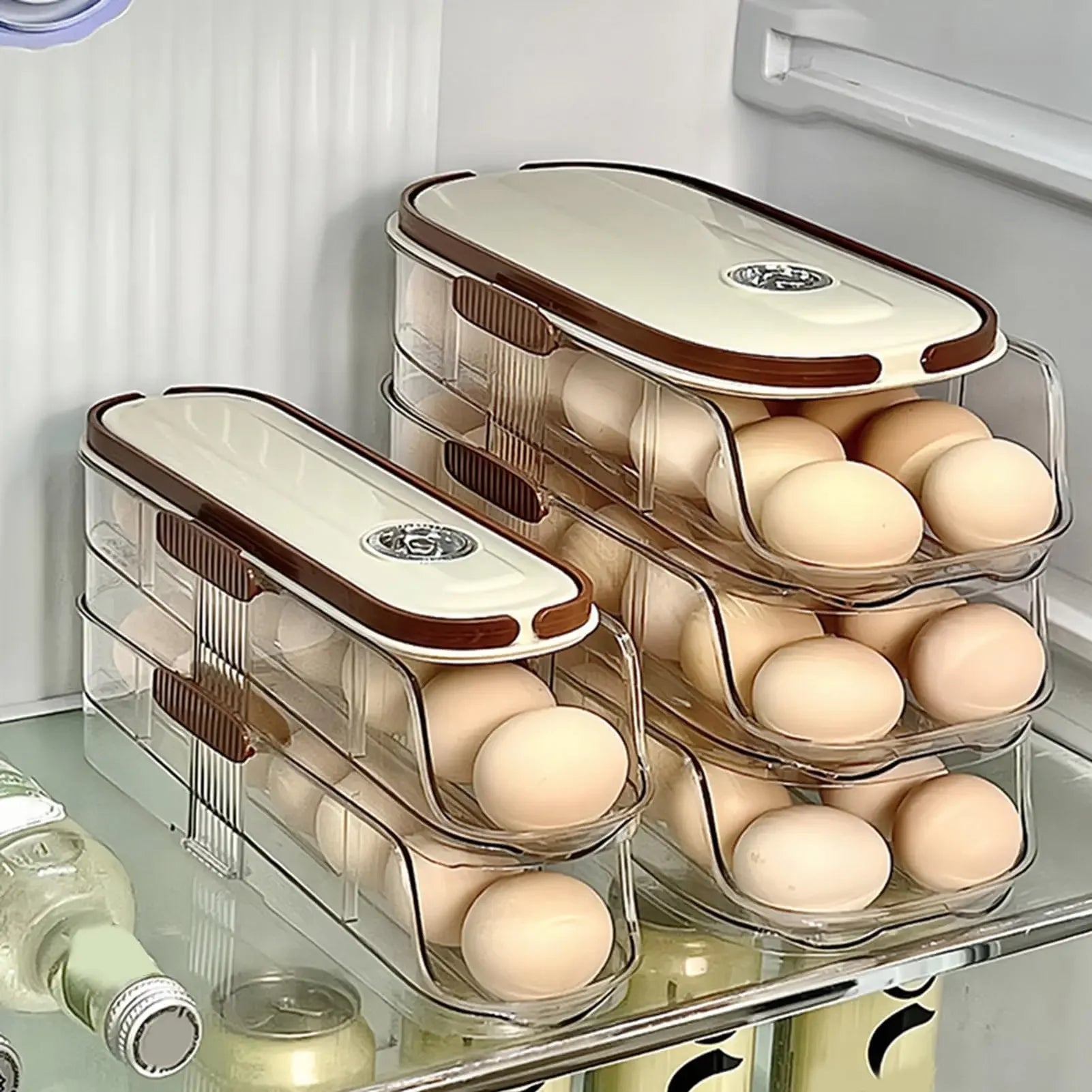 Egg Roller Refrigerator Organizer | Automatic Storage System