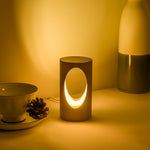 Komfortable Holz-Tischlampe mit LED-Beleuchtung