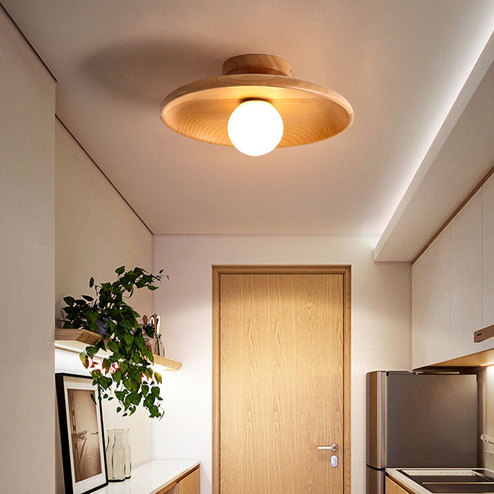 LumiWood | Minimalistische Holz-Deckenleuchte für Flur und Wohnzimmer