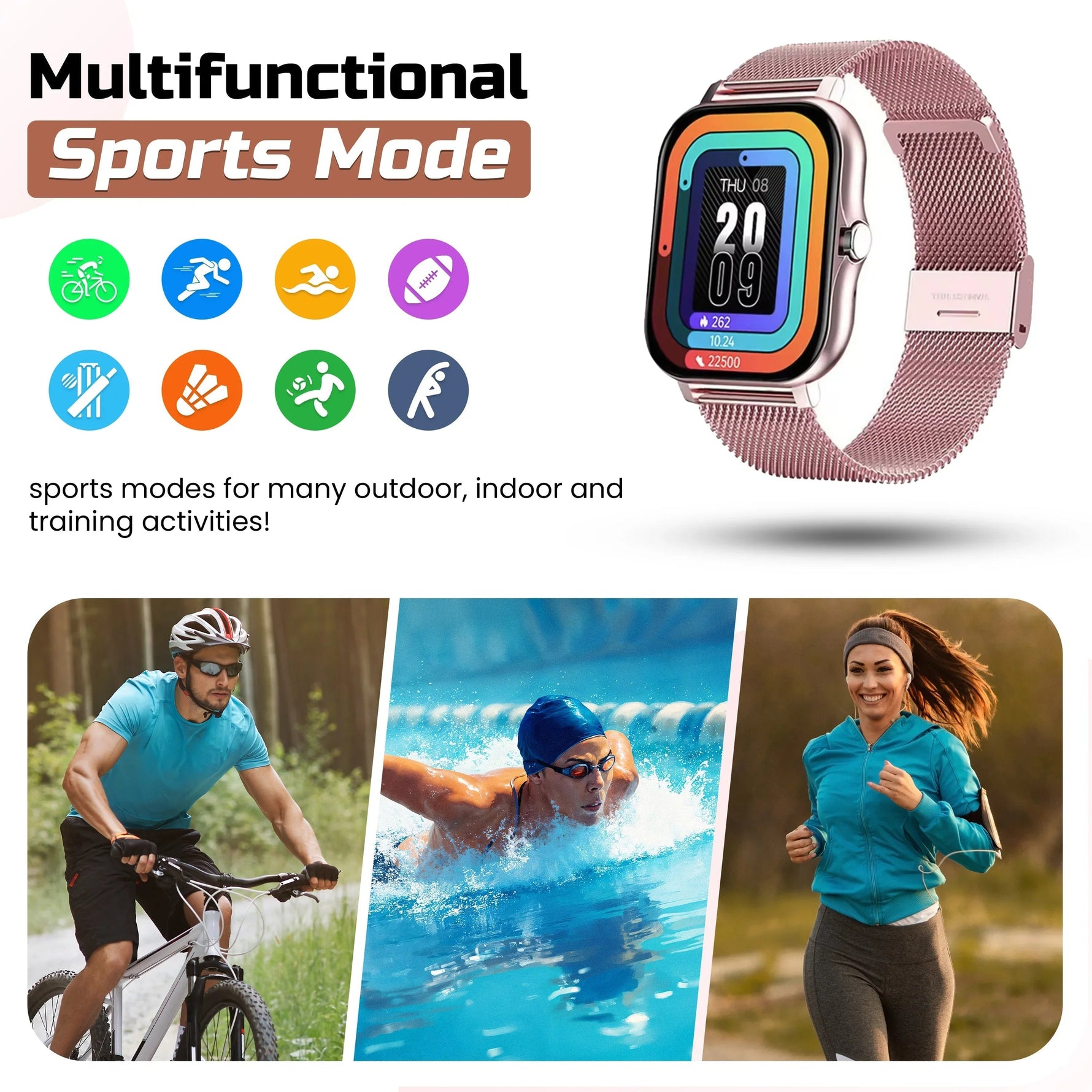 Elegante Damen Smartwatch - Gesundheitsmonitoring und Stil vereint