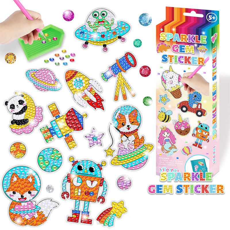 Set mit kreativen Diamant-Mosaik Aufklebern