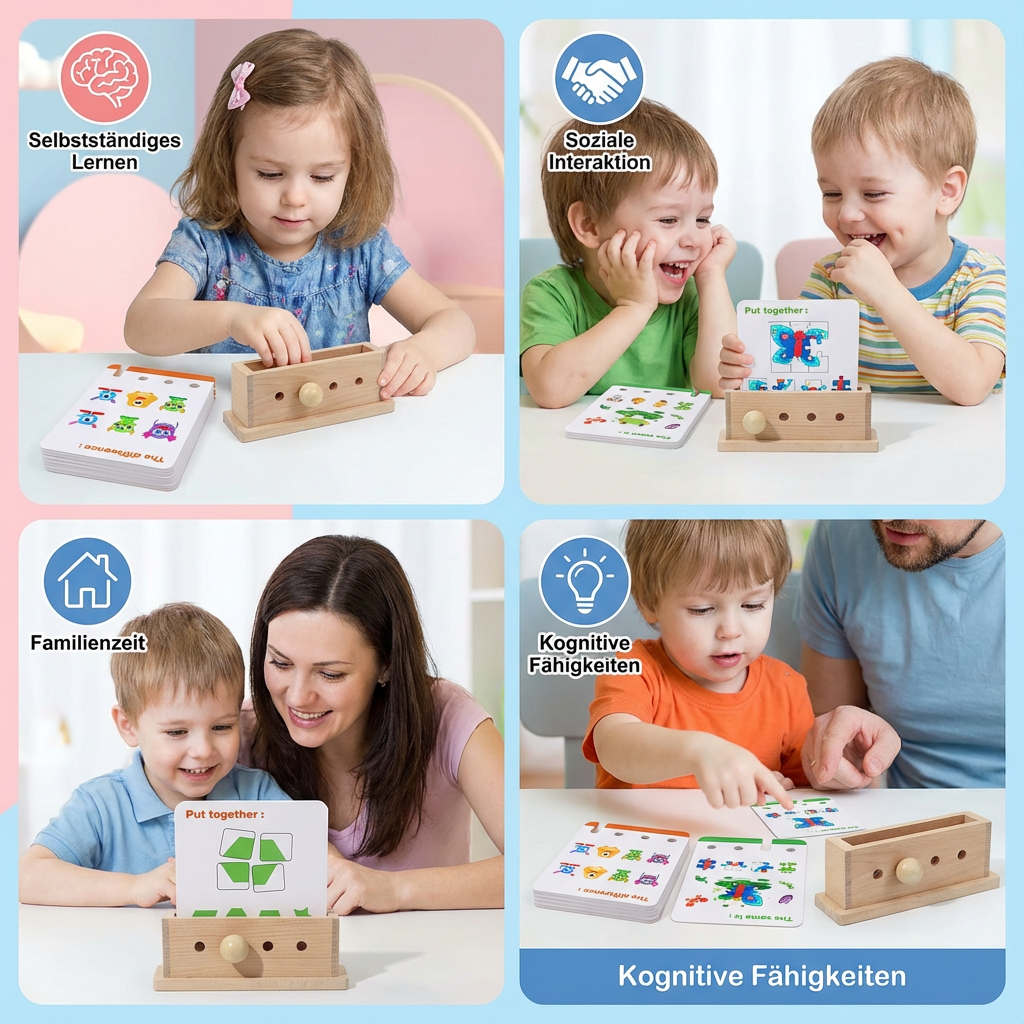 Spiel zur Förderung früher Fähigkeiten - Holz Logik Entschlüsselung für Kinder