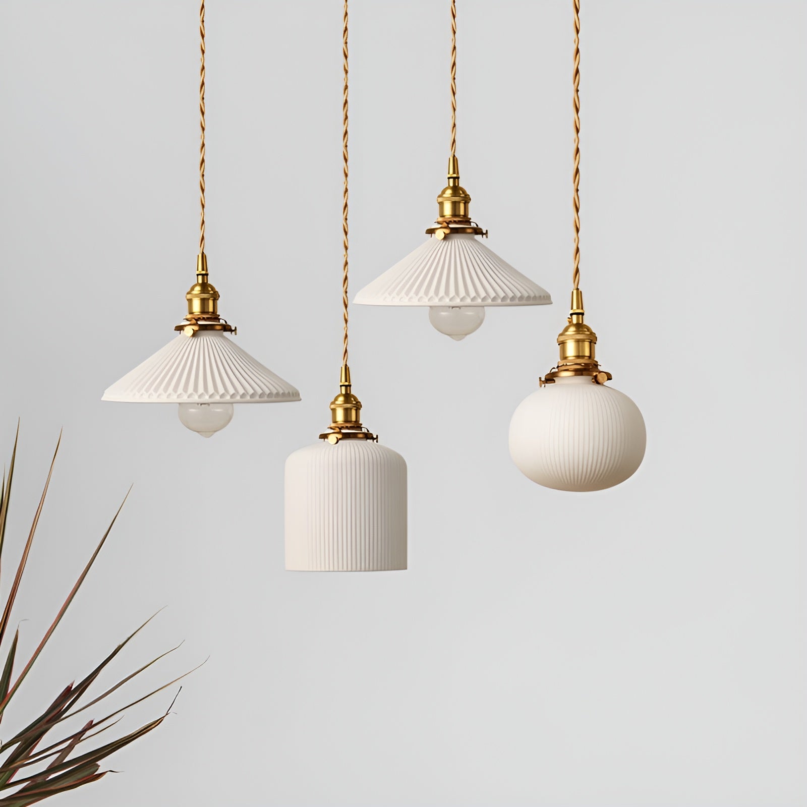 Vintage Keramik Glas Pendelleuchte – AmberZen Licht