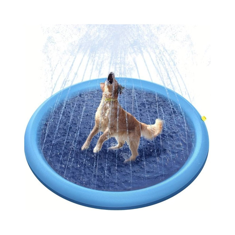 Aufblasbare Hundebadewanne mit Sprühern – Wassermatte für Haustiere