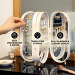 Elegant jewelry organizer with integrated mirror