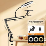 Strahlendes LED-Ringlicht mit flexiblem Arm und Smartphonehalter | 3 Lichtmodi & USB-Betrieb | Ideal für Livestreams, Videos und Selfies