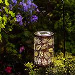 Solare Gartenlaterne mit Sonnenblumen-Motiv