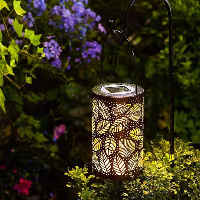 Solare Gartenlaterne mit Sonnenblumen-Motiv