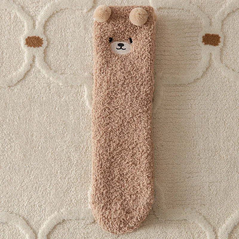 Wärmeschmeichler Women's Cuddle Socks | Fluffy & Cozy | 3D Bear Pattern