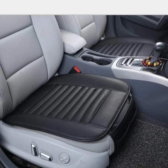 Komfortables Auto-Sitzkissen aus Leder und Bambus-Kohle