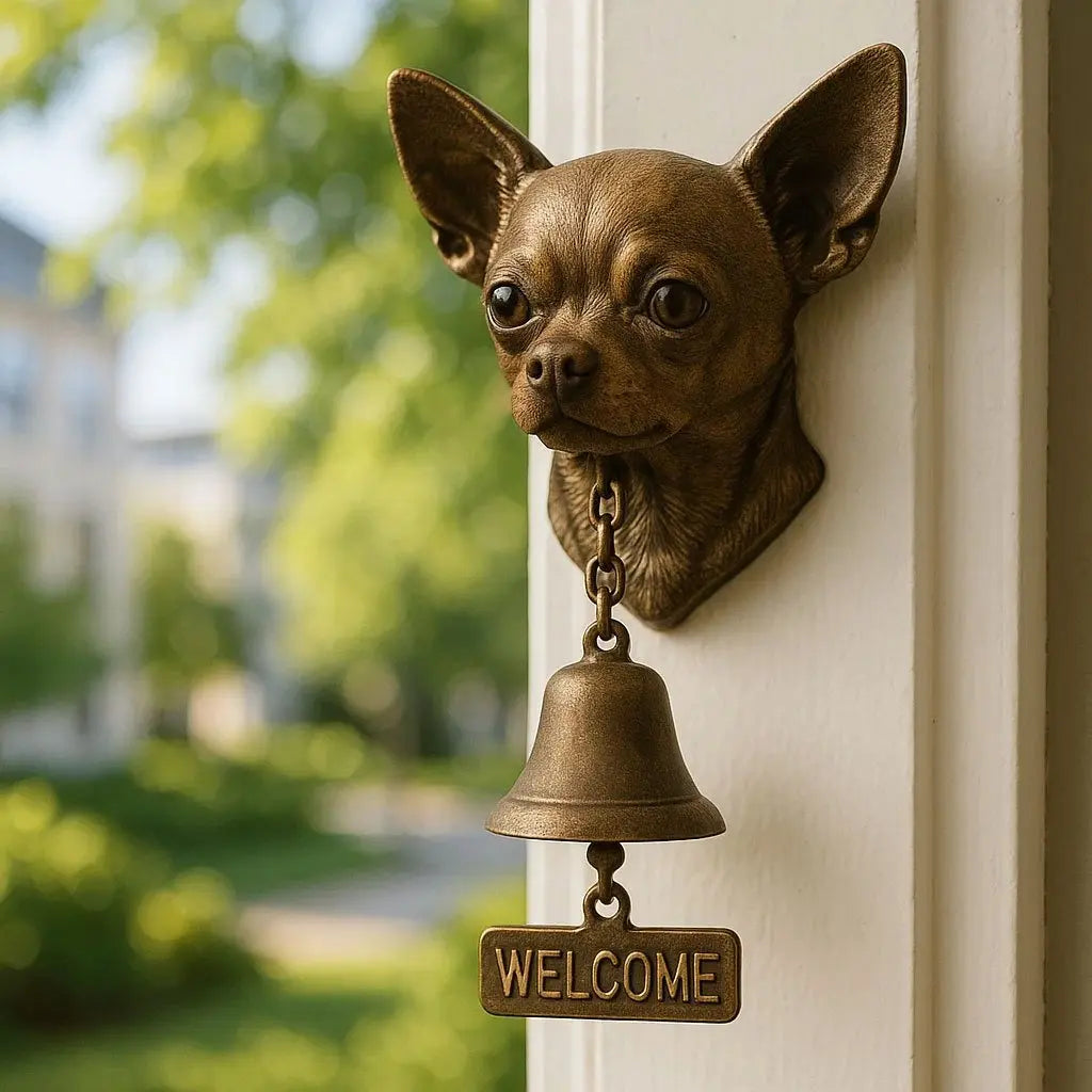 Willkommensglocke mit Schäferhund-Design – Elegante Wandglocke aus Bronze
