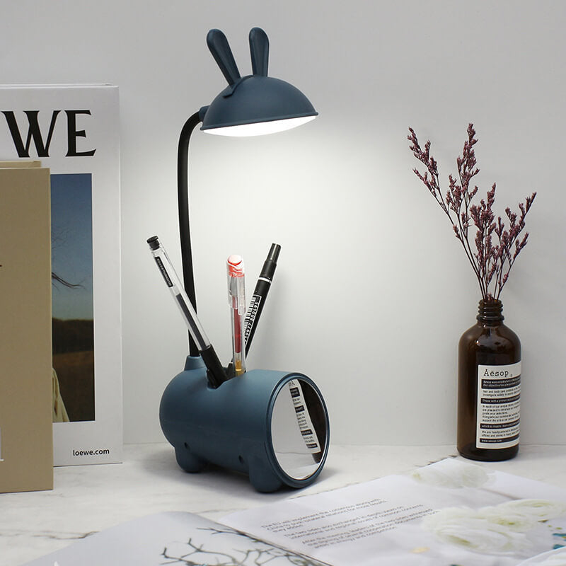 LumoBun Schreibtischlampe – LED Tischleuchte mit Stifthalter und USB-Anschluss