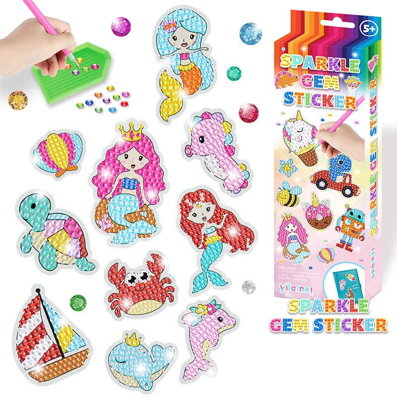 Set mit kreativen Diamant-Mosaik Aufklebern