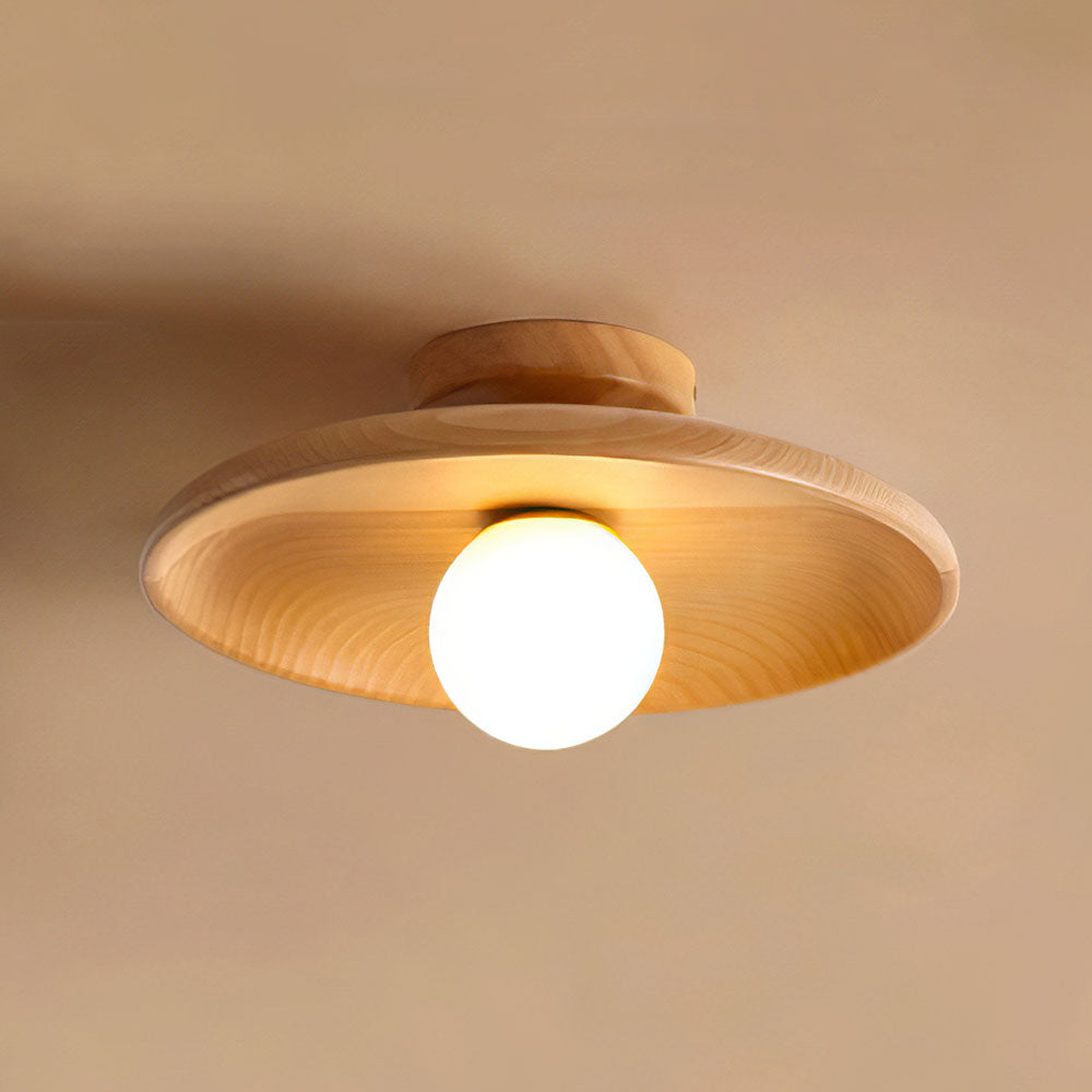 LumiWood | Minimalistische Holz-Deckenleuchte für Flur und Wohnzimmer