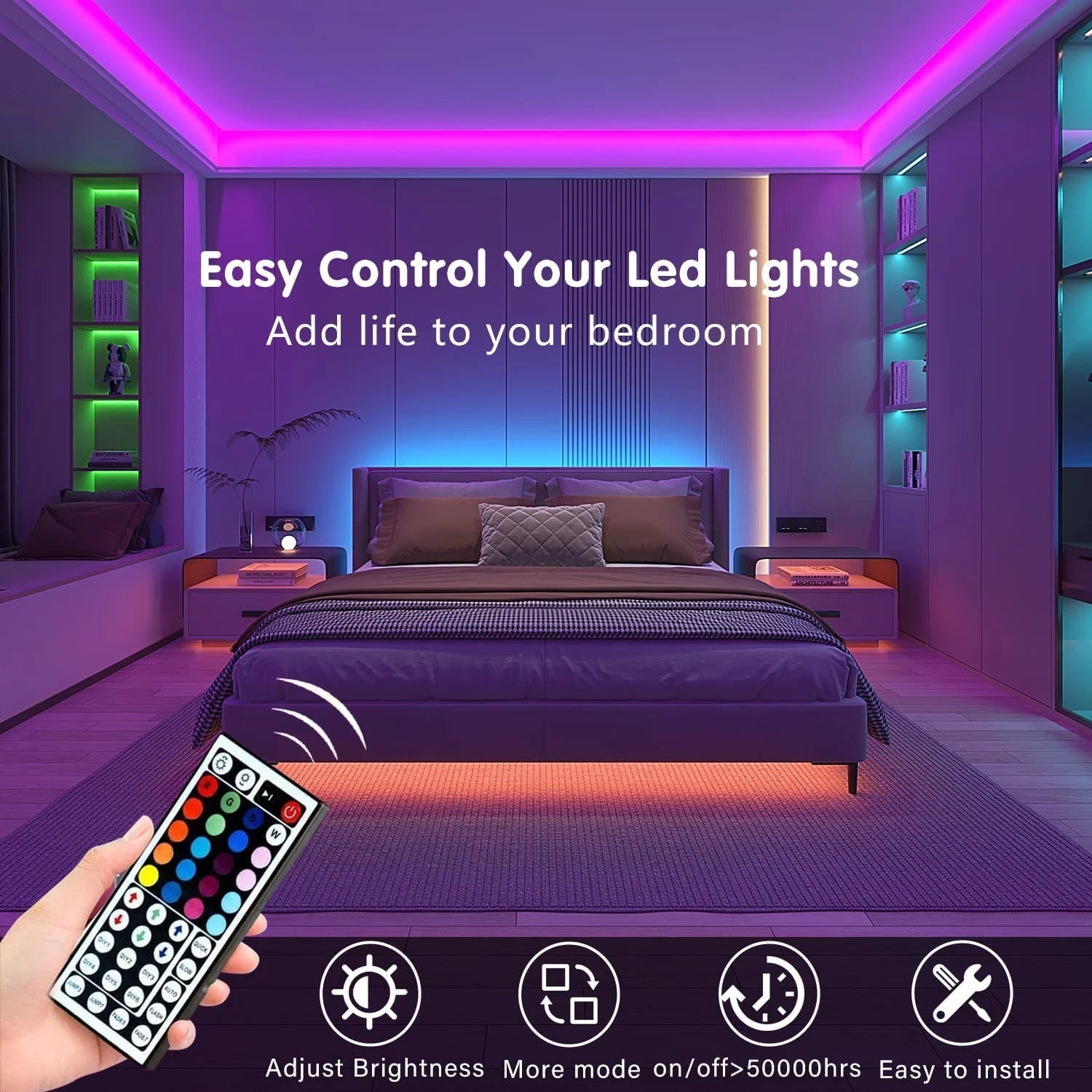 Farbwechselnde LED-Streifen mit Fernbedienung | USB-beleuchtete Akzente für Zuhause | 1–20 m | Farbzauber