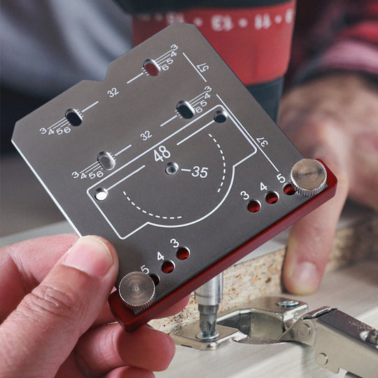 Precision tool for exact hinge drillings