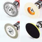 Set mit Verbindungselementen für elektrische Bohrmaschine und Winkelschleifer