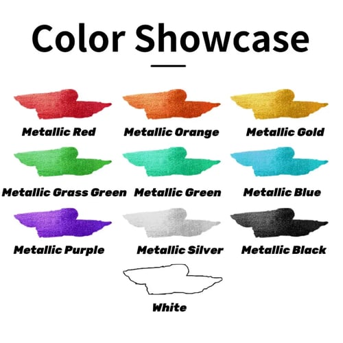 Kreatives Tattoo Marker Set – 10 Farben mit Pinselspitze