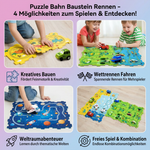 Rennbahn Puzzle mit Bausteinen für Kinder