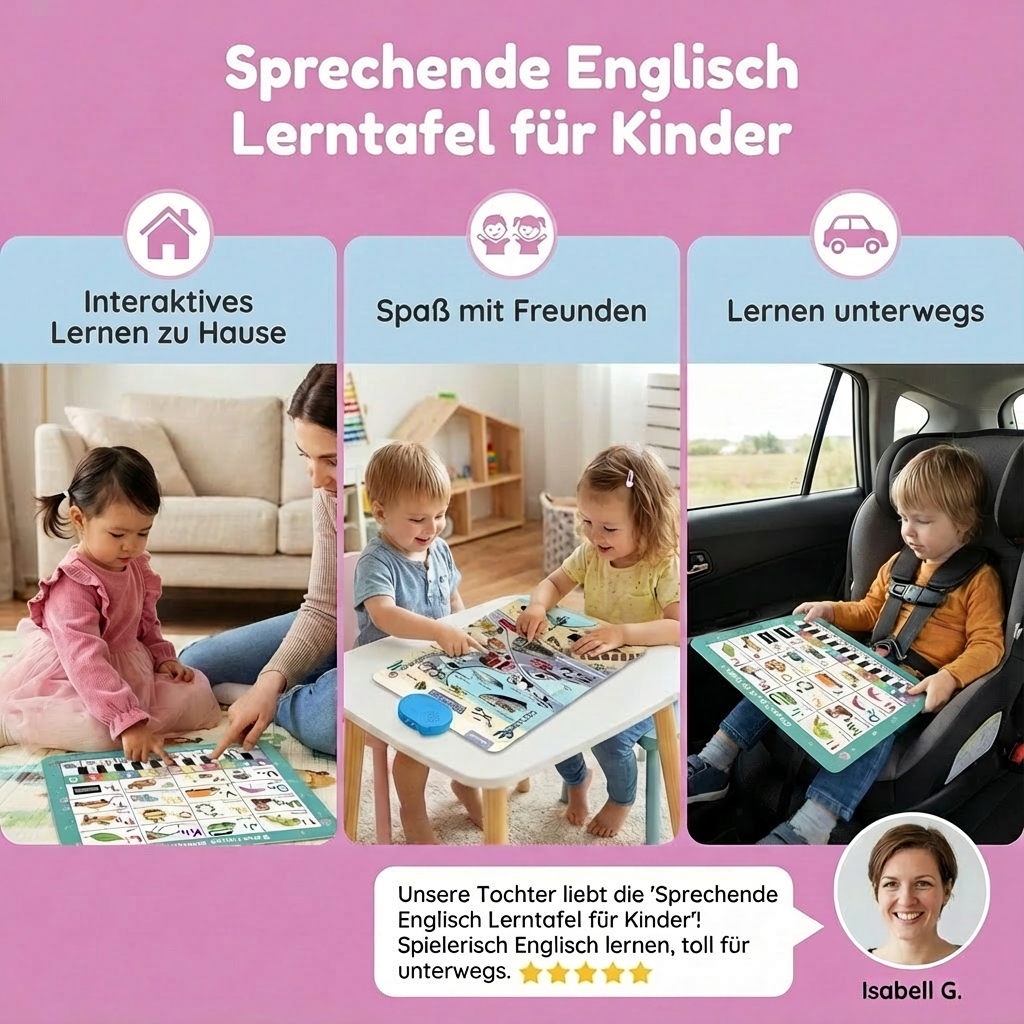 Englisch Lernwand für Kinder mit Sprachfunktion