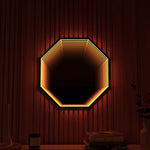 Elegant 3D Mirror with Color-Changing Lighting