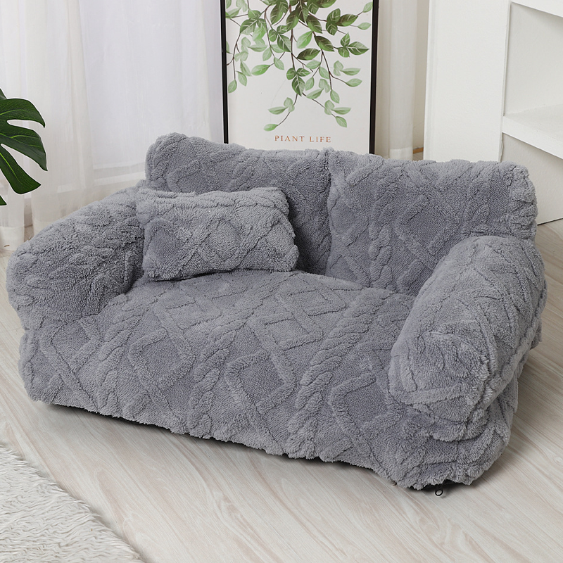 Gemütliches Haustier-Sofa mit Erhöhung und Kissen – 4 Farben