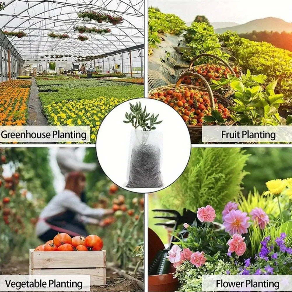 GrünWuchs 100 Organic Seedling Bags | Sustainable Plant Care | Reusable Pots for Indoor and Garden